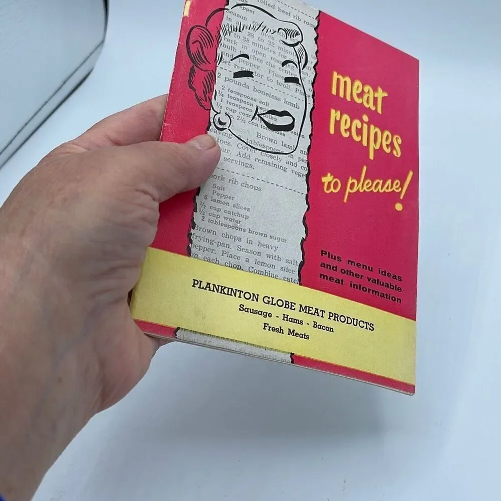 Meet recipes to please ! Vintage ephemeral Small cookbook with menus. 1954-55
